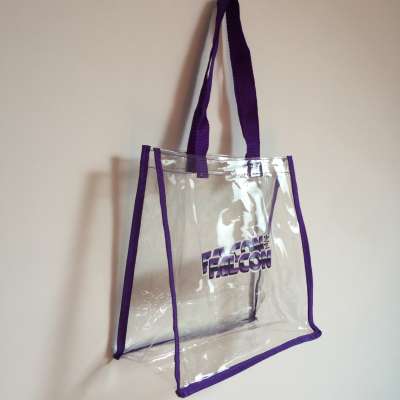 PVC Handbag Clear Transparent Handbag For Reusable Shopping Carry