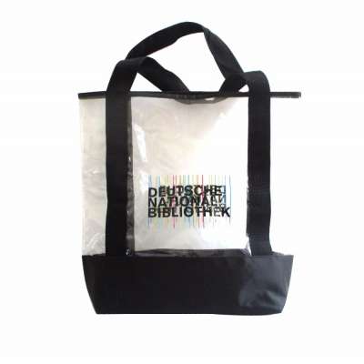 Clear Tote Bags PVC Beach Tote Bag With Black Webbing Handle Bag