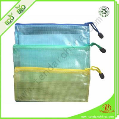 For Documents Keeping Mesh PVC Plastic Zipper File Holder