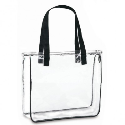 Transparent PVC Zippered Tote Bag Beach Bag