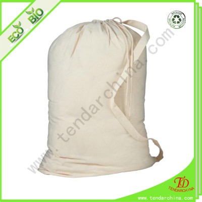 Commercial Washable Natural Cotton Laundry Bag With Shoulder Strap