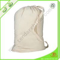 Commercial Washable Natural Cotton Laundry Bag With Shoulder Strap